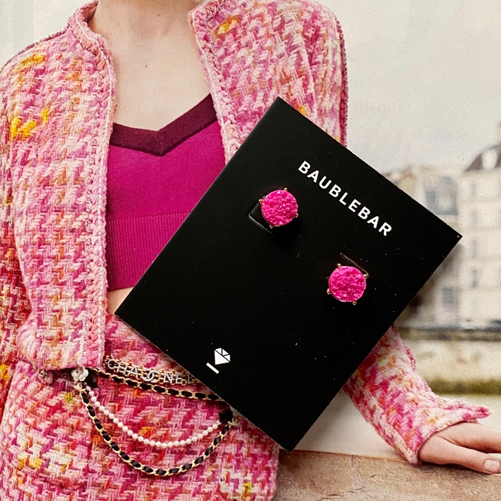 NEW Baublebar Luna druzy stud earrings